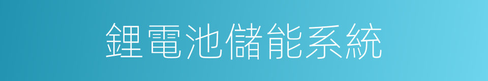 鋰電池儲能系統的同義詞