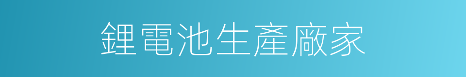 鋰電池生產廠家的同義詞