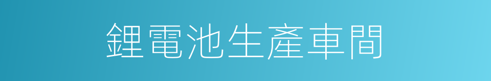 鋰電池生產車間的同義詞