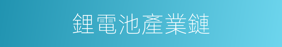 鋰電池產業鏈的同義詞