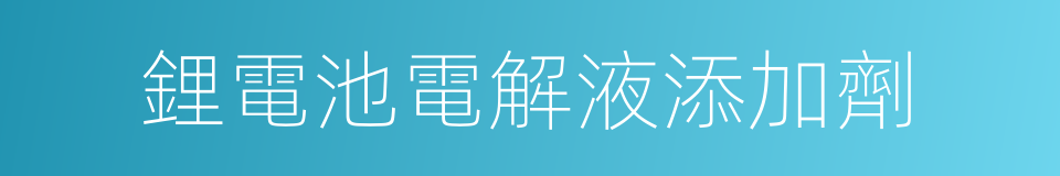 鋰電池電解液添加劑的同義詞