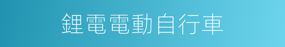 鋰電電動自行車的同義詞