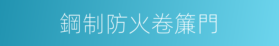 鋼制防火卷簾門的同義詞