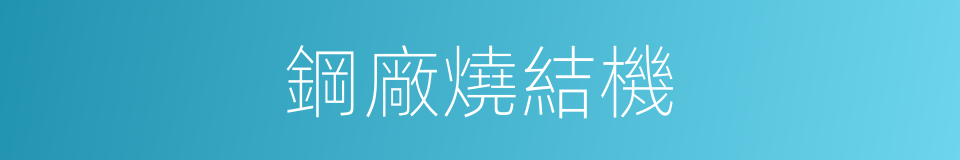 鋼廠燒結機的同義詞