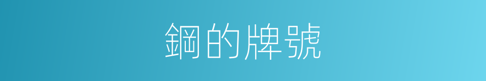 鋼的牌號的同義詞