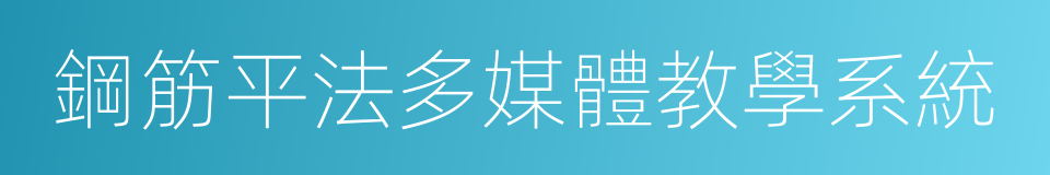 鋼筋平法多媒體教學系統的意思