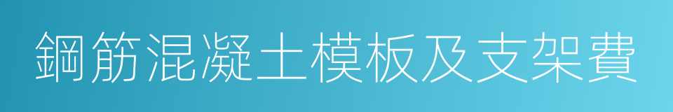 鋼筋混凝土模板及支架費的同義詞