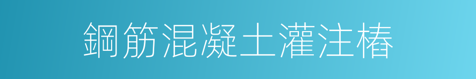 鋼筋混凝土灌注樁的同義詞