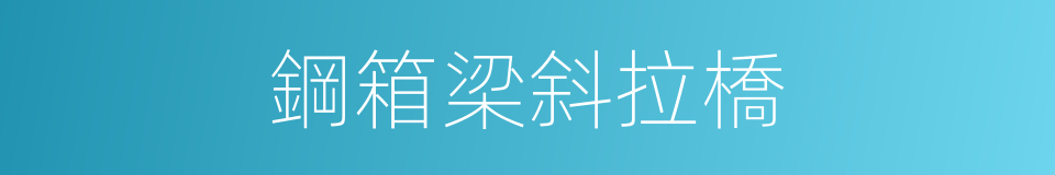 鋼箱梁斜拉橋的同義詞