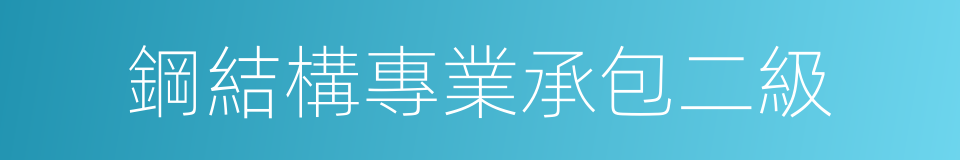 鋼結構專業承包二級的同義詞