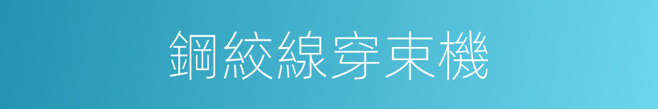 鋼絞線穿束機的同義詞