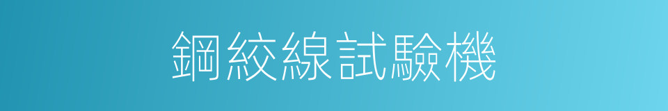 鋼絞線試驗機的同義詞