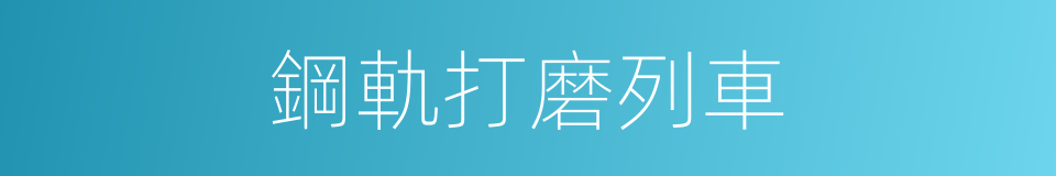鋼軌打磨列車的同義詞