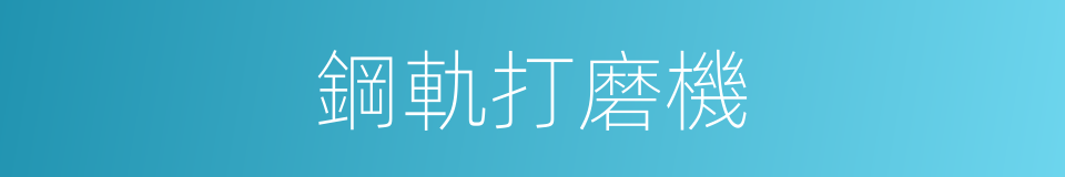 鋼軌打磨機的同義詞