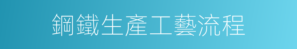 鋼鐵生產工藝流程的同義詞