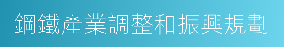 鋼鐵產業調整和振興規劃的同義詞