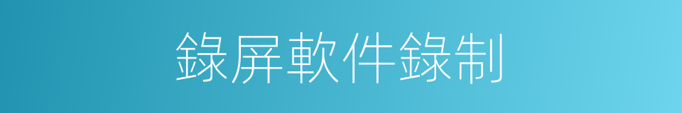 錄屏軟件錄制的同義詞