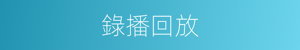錄播回放的同義詞