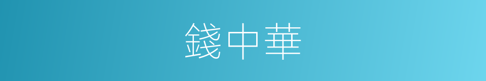 錢中華的同義詞