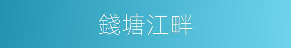 錢塘江畔的同義詞