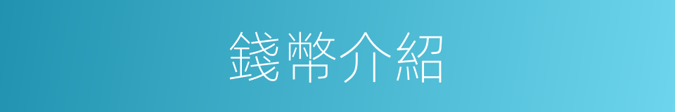 錢幣介紹的同義詞
