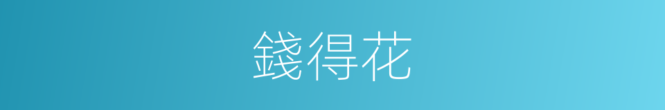 錢得花的同義詞