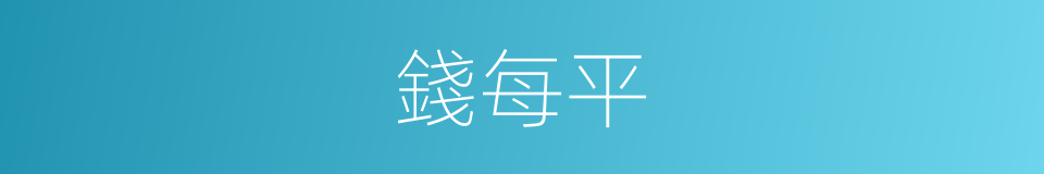 錢每平的同義詞