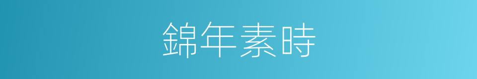 錦年素時的同義詞