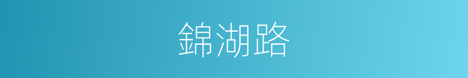 錦湖路的同義詞