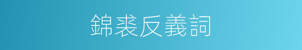 錦裘反義詞的同義詞