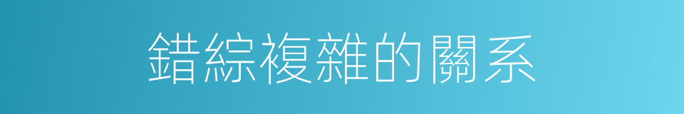 錯綜複雜的關系的同義詞