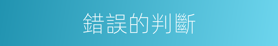 錯誤的判斷的同義詞