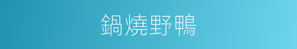 鍋燒野鴨的同義詞