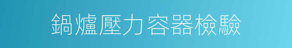 鍋爐壓力容器檢驗的同義詞