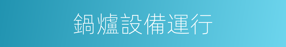 鍋爐設備運行的同義詞
