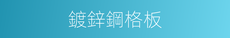 鍍鋅鋼格板的同義詞