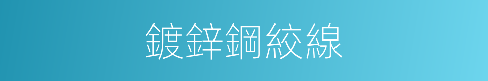 鍍鋅鋼絞線的同義詞