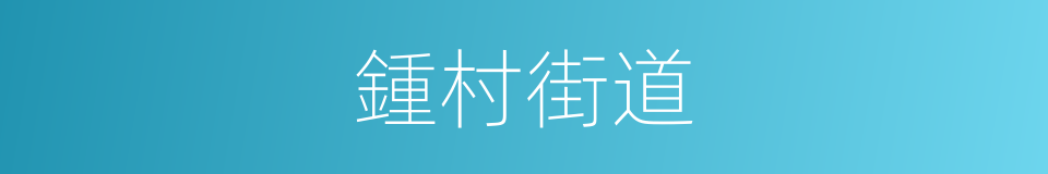 鍾村街道的同義詞