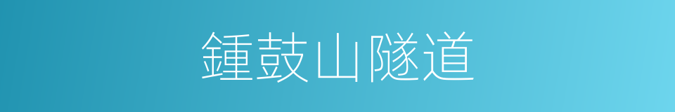 鍾鼓山隧道的同義詞