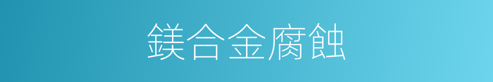鎂合金腐蝕的同義詞