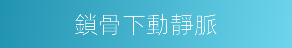 鎖骨下動靜脈的同義詞