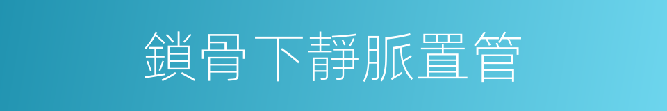 鎖骨下靜脈置管的同義詞