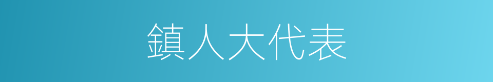 鎮人大代表的同義詞