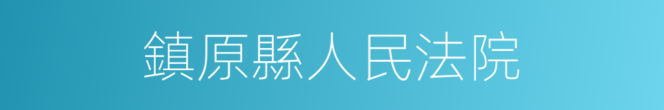 鎮原縣人民法院的同義詞