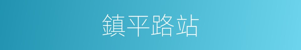 鎮平路站的同義詞