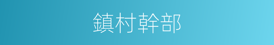 鎮村幹部的同義詞