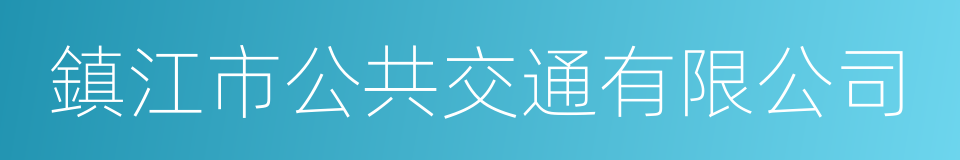 鎮江市公共交通有限公司的同義詞