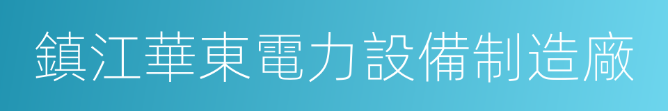 鎮江華東電力設備制造廠的同義詞