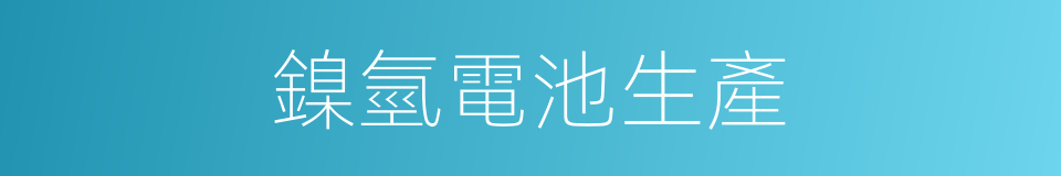 鎳氫電池生產的同義詞