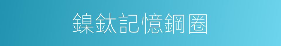 鎳鈦記憶鋼圈的同義詞